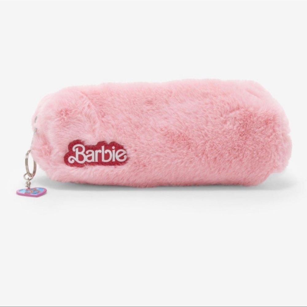 Barbie fluffy pencil/makeup pouch